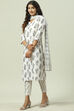 Off White Linen Digital Print Unstitched Suit Set image number 5