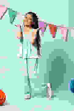 Turquoise Viscose Straight 2 Piece Set image number 0