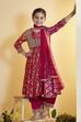 Pink Viscose Rayon Anarkali Suit Set