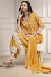 Ochre Yellow Chanderi Straight Suit Set