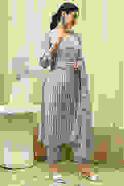 Teal Cotton Printed Unstitched Suit Set image number 6