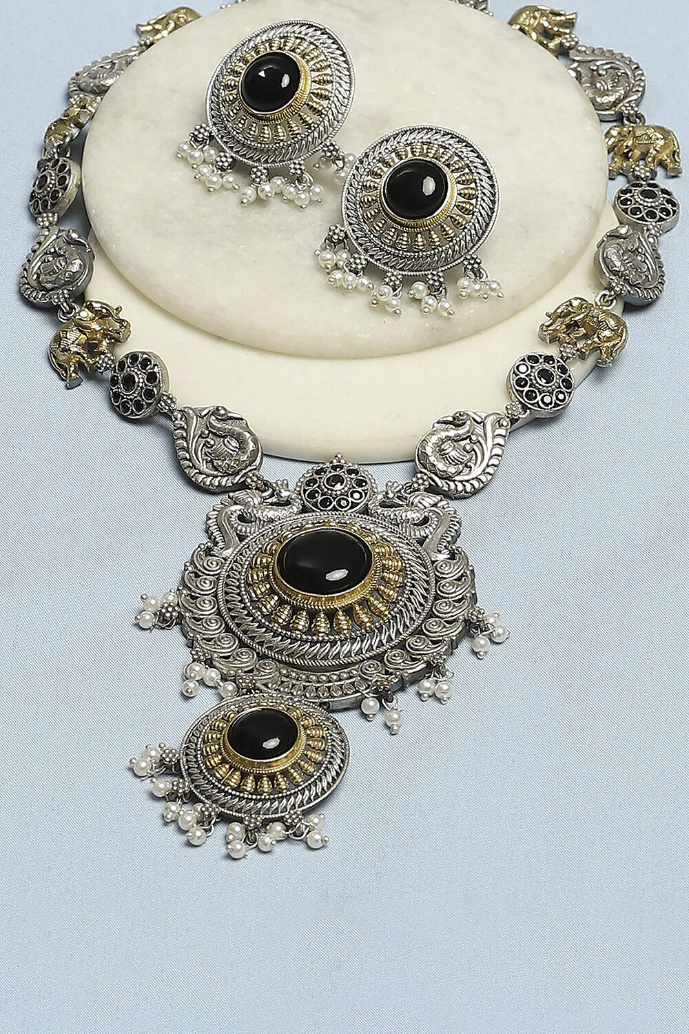 Oxidised Gold Brass Set image number 4