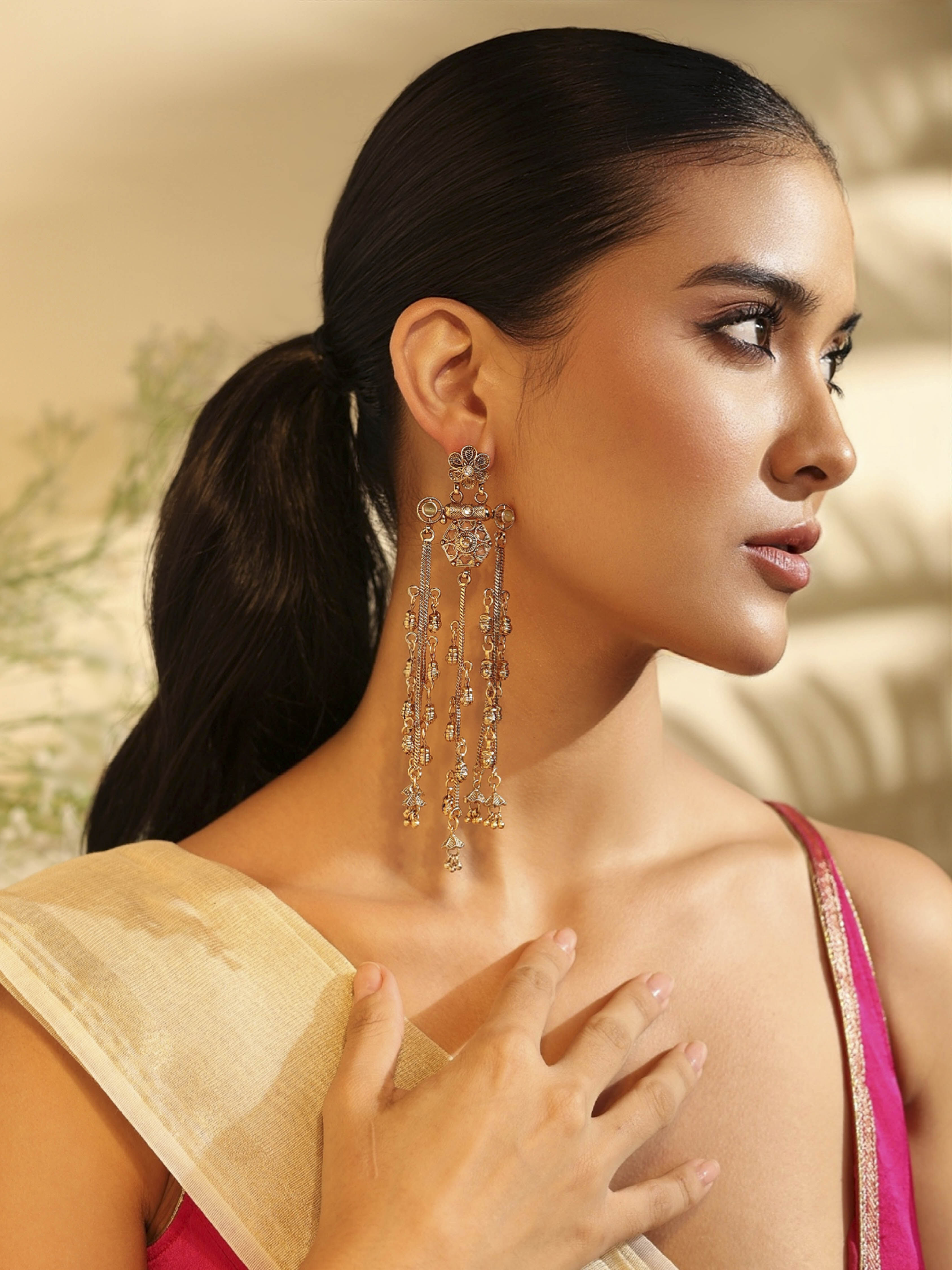 Gold Brass Drop & Danglers image number 3