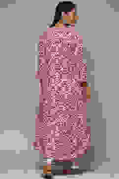 Magenta Rayon Straight Kurta Palazzo Suit Set image number 4