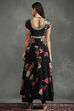 Black Silk Chanderi Floral Printed Anarkali Suit Set image number 6