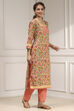 Green Tussar Digital Print Unstitched Suit Set image number 6