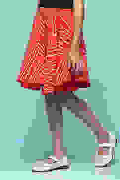 Red Rayon Printed Short Skirt image number 2