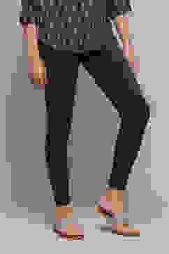 Indigo Cotton Blend Solid Churidar image number 3