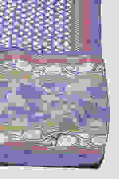 White And Blue Cotton Anarkali Kurta Churidar Suit Set image number 2