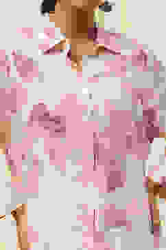 Off-White and Pink Straight Shirt image number 1