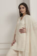 Ecru Cotton Embroidered Straight Sharara Suit Set image number 9