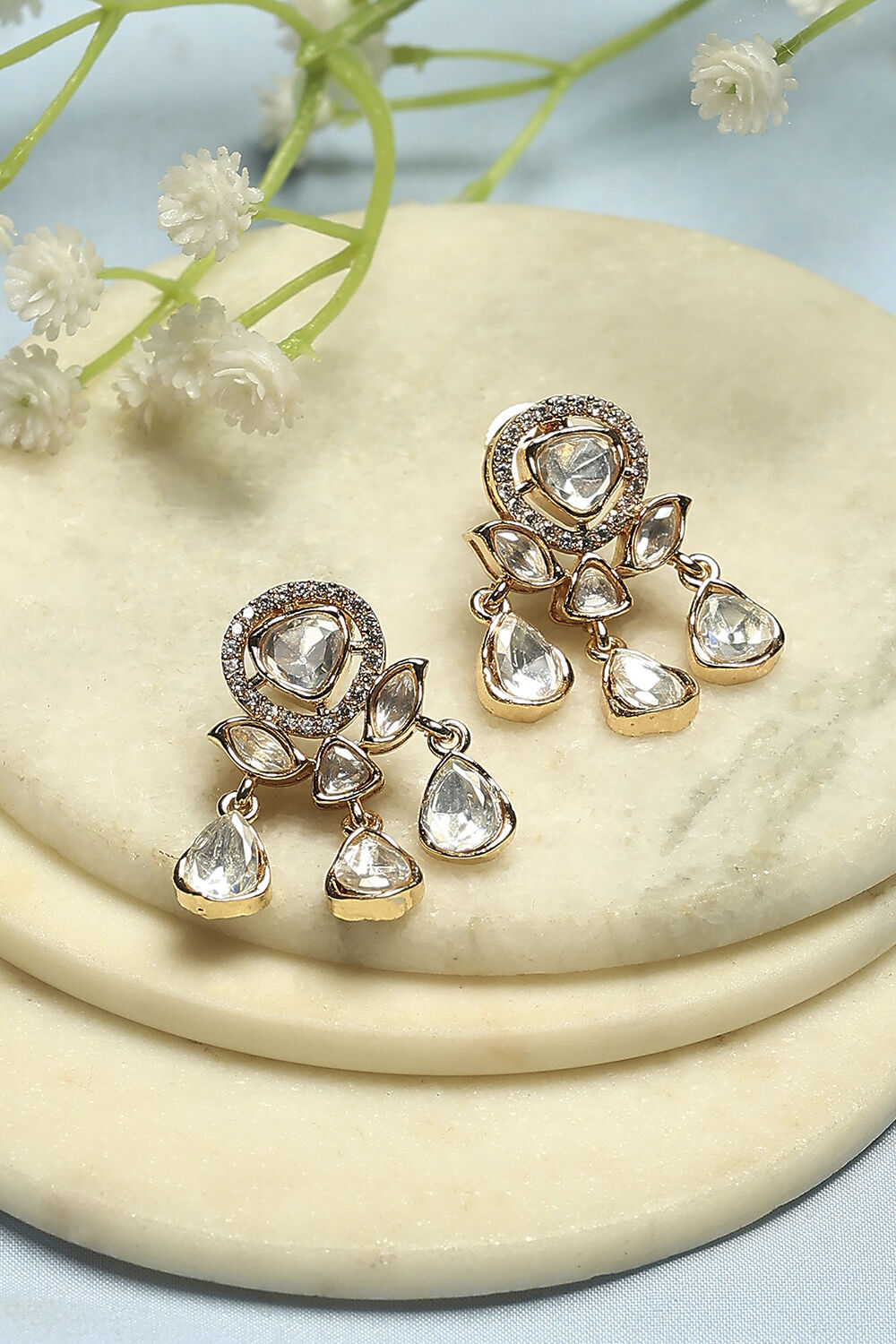 White Brass Drop & Danglers image number 0