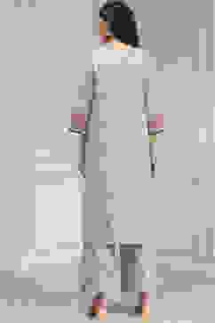 Sage Green Cotton Printed Straight Suit Set image number 4