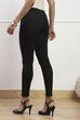 Black Cotton Blend Solid Leggings image number 5