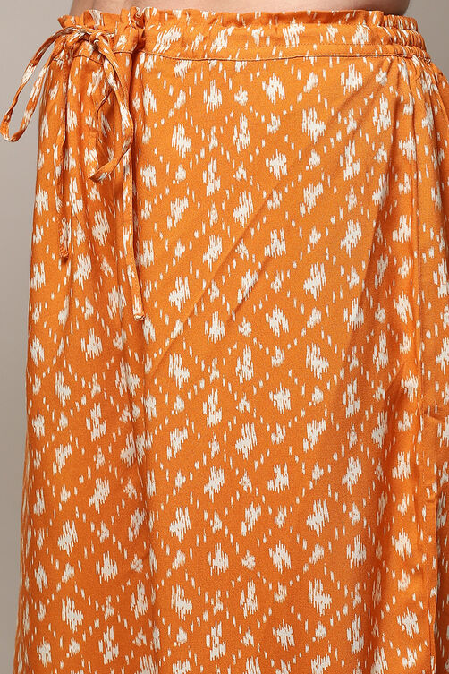 Off White Cotton A-Line Kurta Palazzo Suit Set image number 2