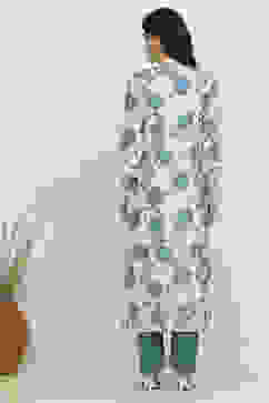 Blue Cotton Unstitched Suit Set image number 5