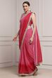 Pink Cotton Blend Printed Saree image number 3