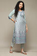 Peach Cotton Blend Straight Yarndyed Kurta Suit Set image number 5
