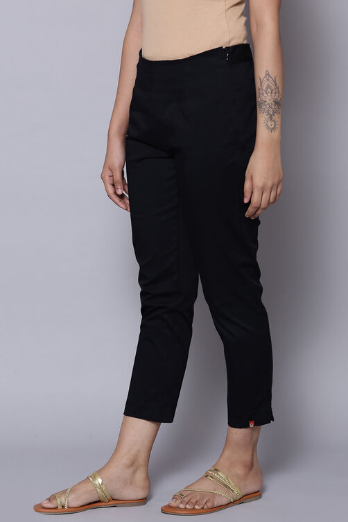 Black cotton lycra Pants image number 0