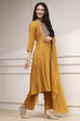 Mustard Viscose Rayon Straight Dyed Suit Set image number 5