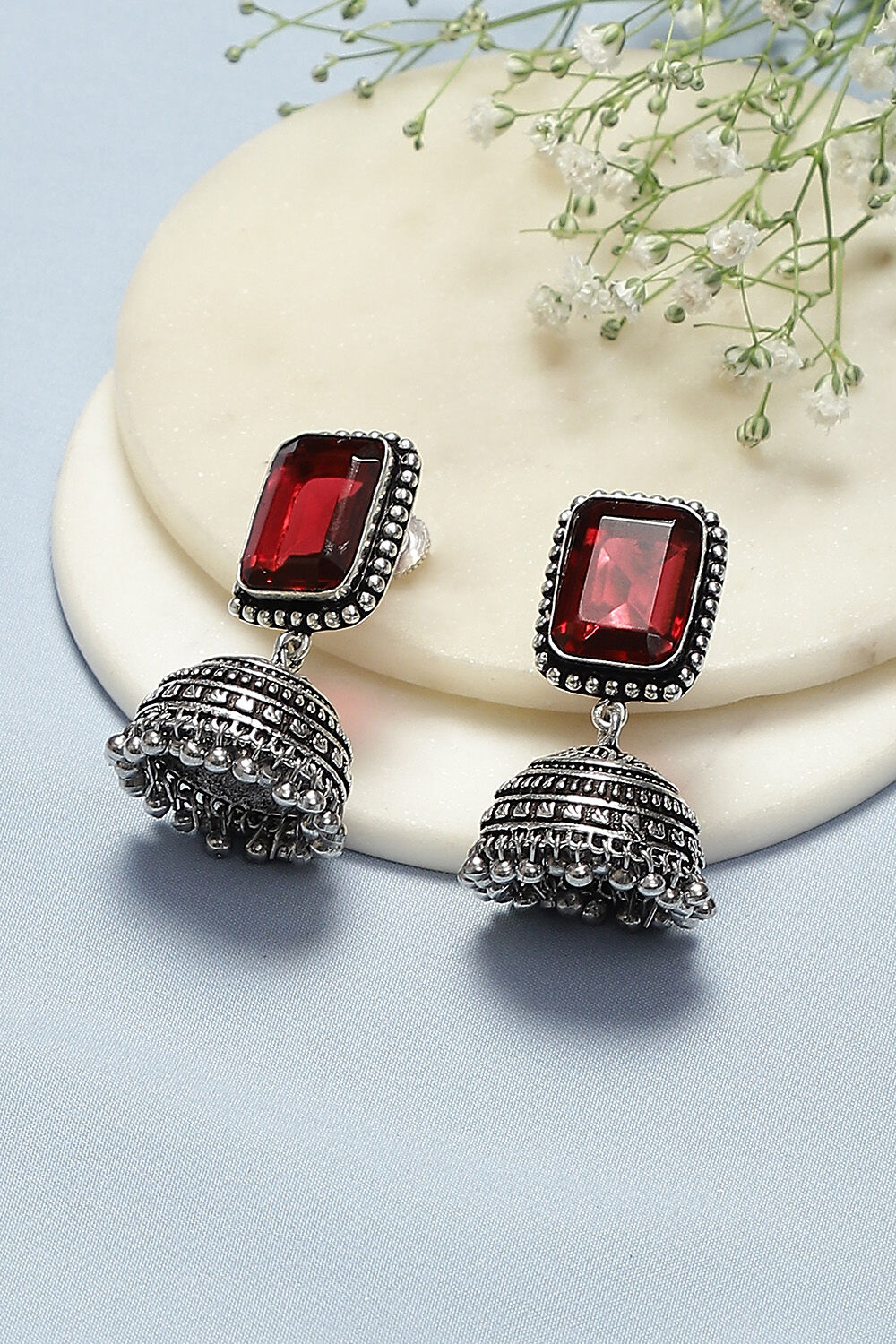 Red Brass Earrings image number 0