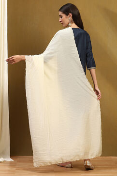 Off White Polyester Dupatta image number 3