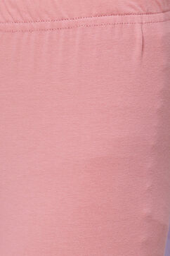 Peach Cotton Girls Tiered Kurta Churidar Suit Set image number 3