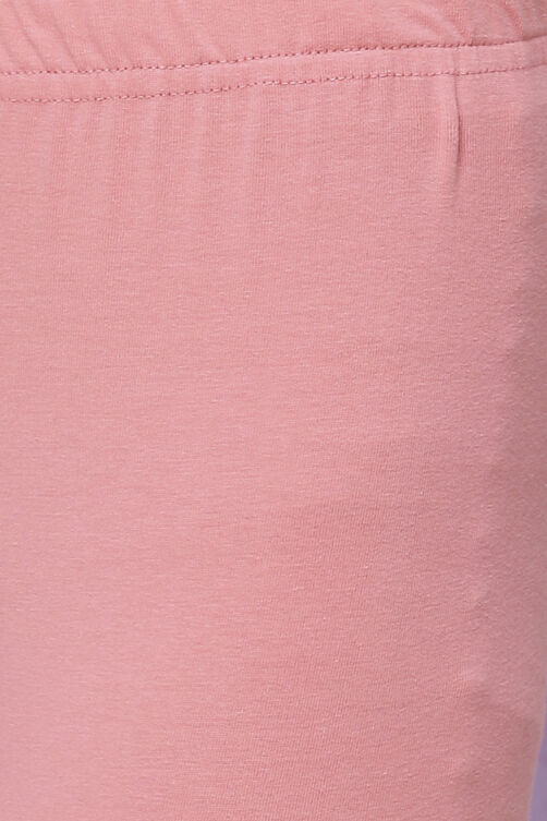 Peach Cotton Girls Tiered Kurta Churidar Suit Set image number 3