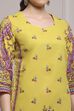 Green Cotton Printed Straight Kurta image number 1