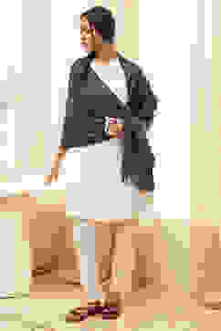 Navy Cotton Blend Dupatta image number 0