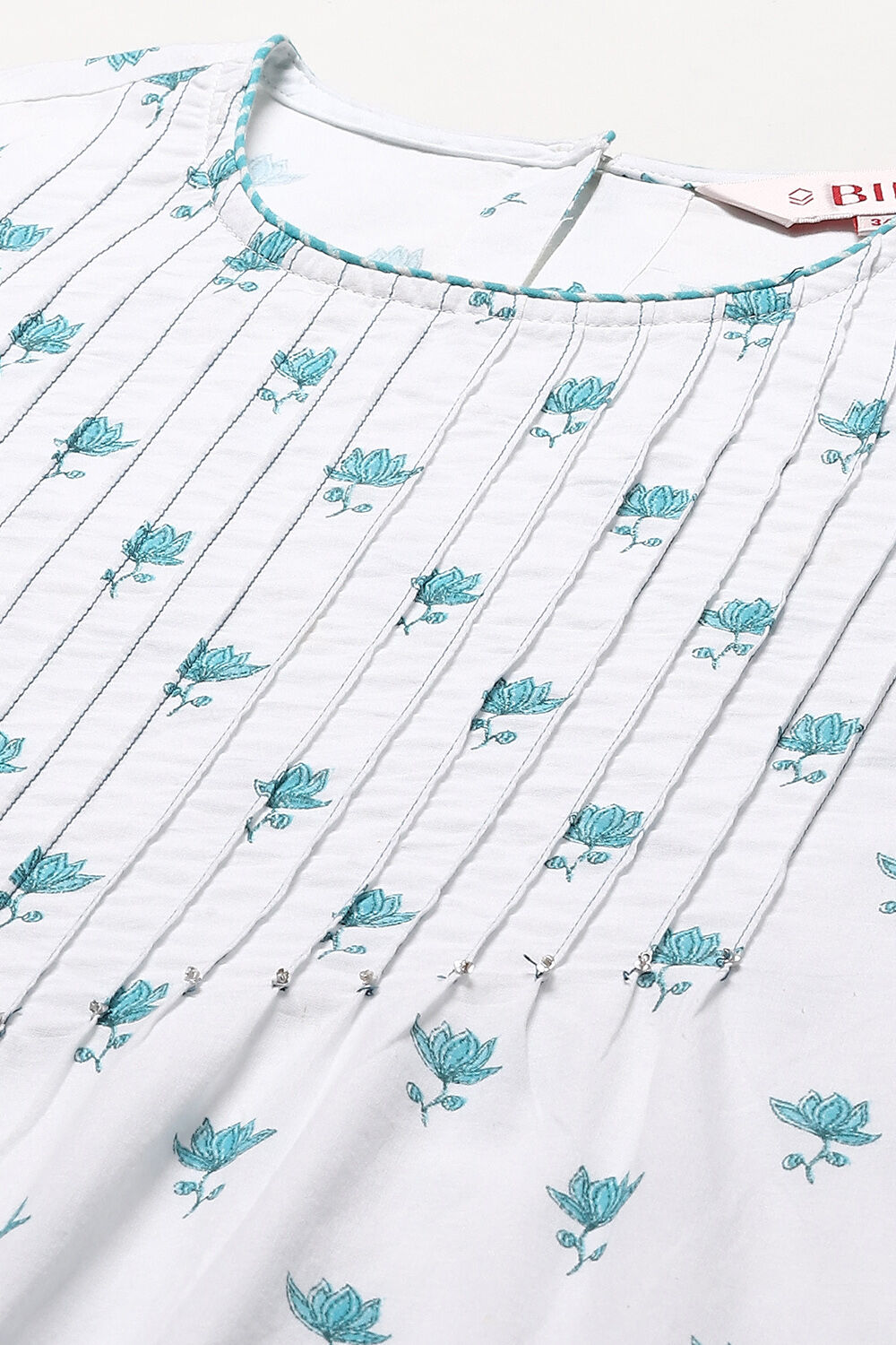 Lavender Cotton Blend Printed Kurta image number 1