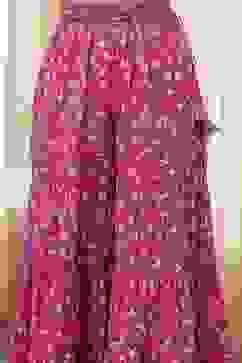 White and Pink Cotton Floral Flared Suit Set image number 2