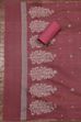 Pink Cotton Jamdani Unstitched Suit Set image number 3