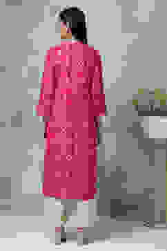 Pink Rayon Straight Kurta Pants Set image number 6
