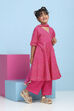 Pink Cotton Printed Anarkali Suit Set image number 3
