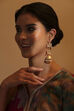 White Gold Plated Brass Kaanchain Earrings image number 3
