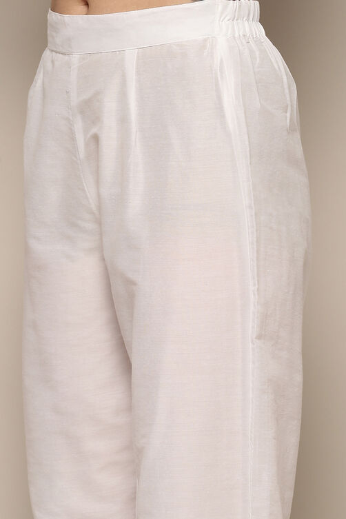 White Green Muslin Unstitched Suit set image number 3