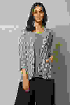 Ice Blue LIVA Printed Jacket image number 1