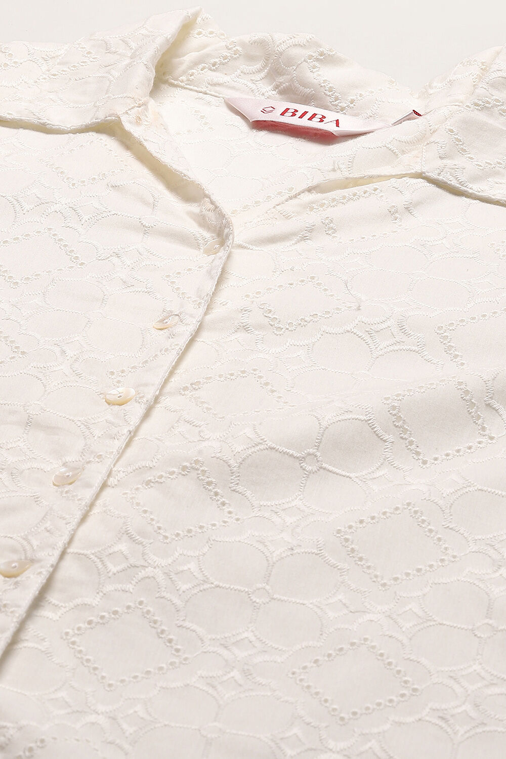 White Cotton Straight Kurta image number 1