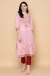 Blue Cotton Straight Printed Kurta image number 0