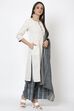 Off White Relaxed Kurta Palazzo Suit Set image number 4
