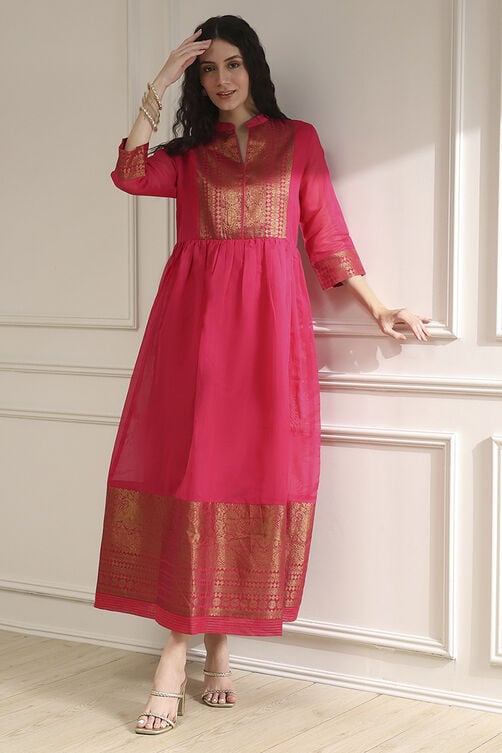Green Yarn-Dyed Flared Kurta image number 0