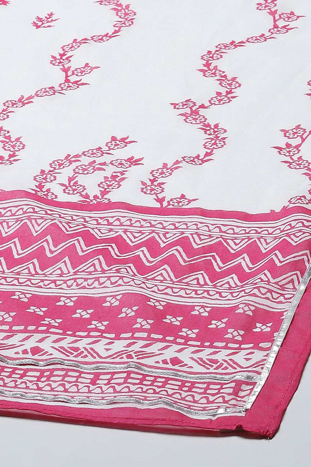 Blue Cotton A-Line Suit Set image number 3