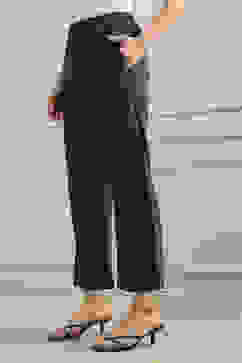 Green Cotton Flared Dyed Palazzo Pants image number 2