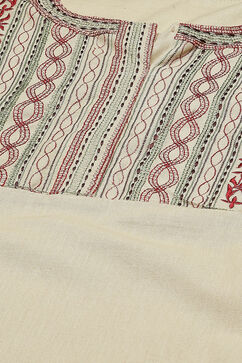 Beige Straight Kurta Regular Pants Suit Set image number 1