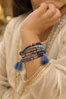 Blue Plastic Multi-Strand Wrap Around Bracelet image number 3