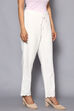 Off White Cotton Flax Regular Pants image number 3