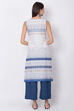 White Cotton Straight Printed Kurta image number 4