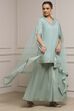 Light Green Cotton Straight Dyed Suit Set image number 0