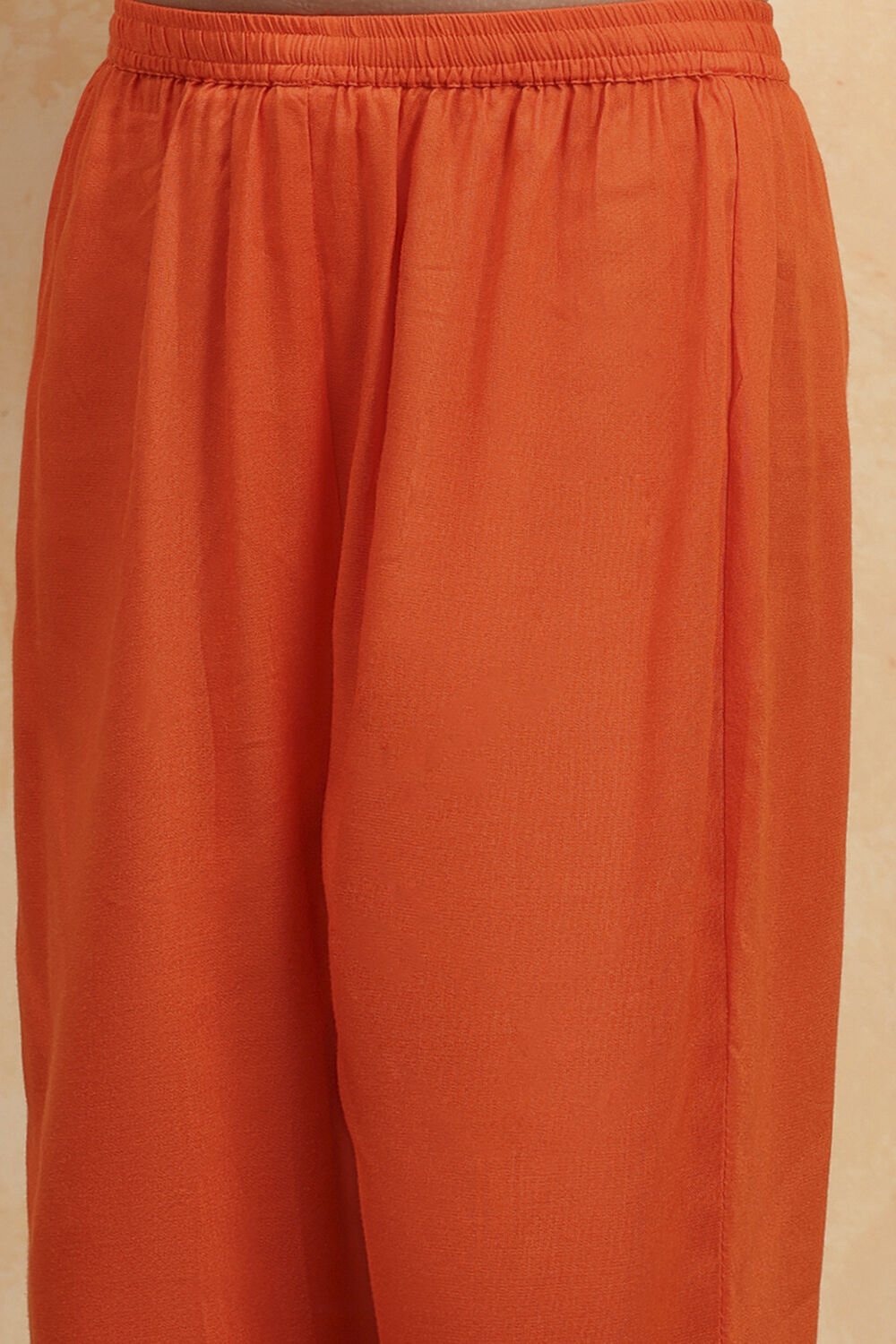 Orange Floral Printed Tiered Suit Set image number 2